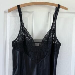 Victoria's Secret Vintage Gold Label Full Length Slit Slip Dress M‎